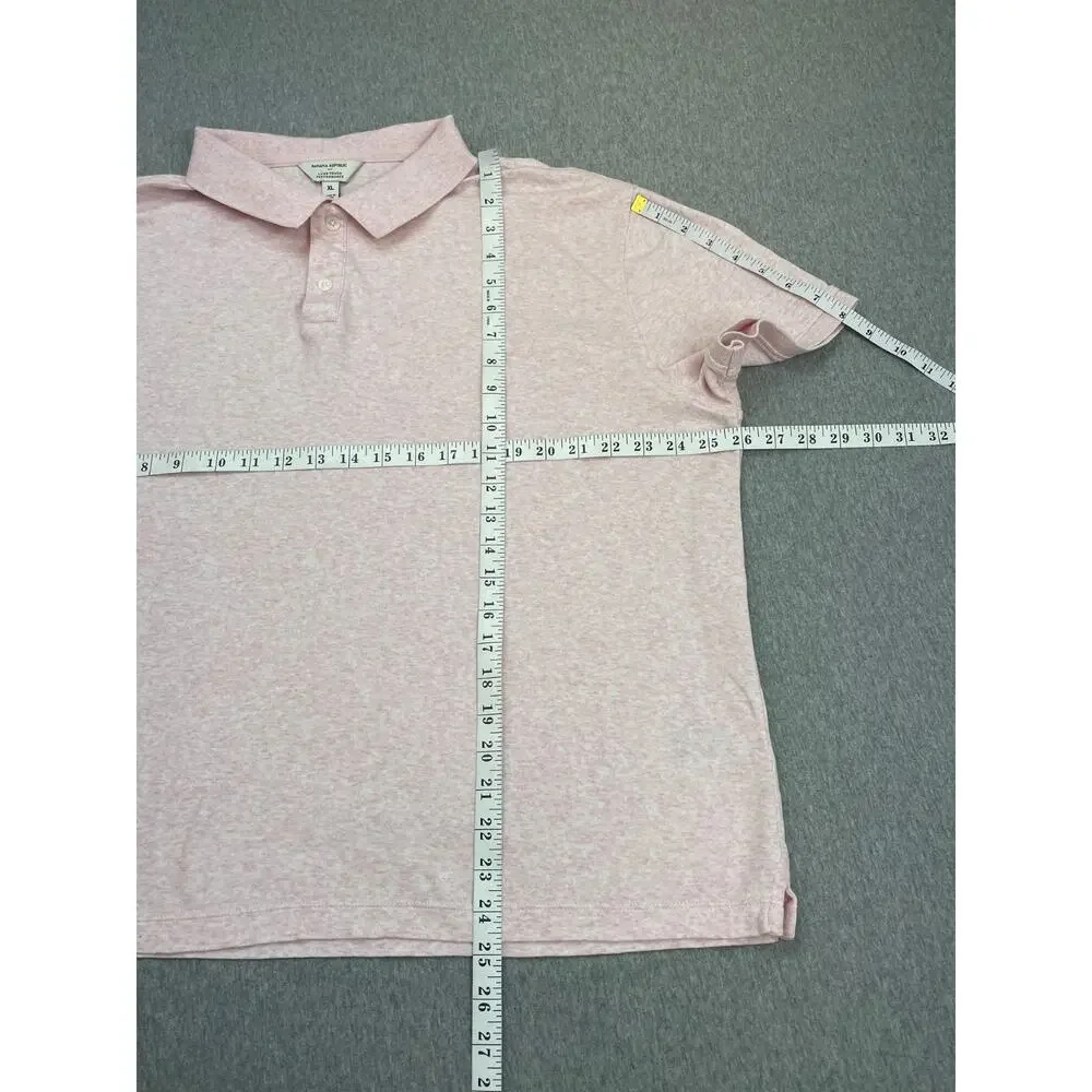 Banana Republic Polo Shirt Mens XL Pink‎ 100% Cotton Luxe Touch Performance